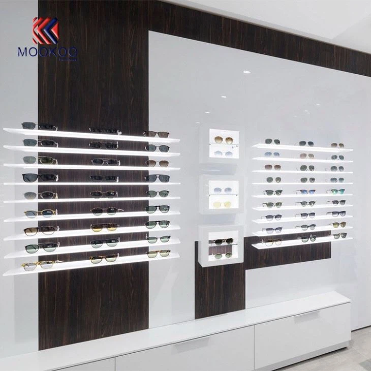 Modern Clear Vision Eyewear Cabinets Wall Kiosk Store Interior Decoration Showcase