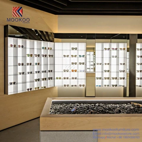 Optisk display vægbrille Møbler Design Showcase